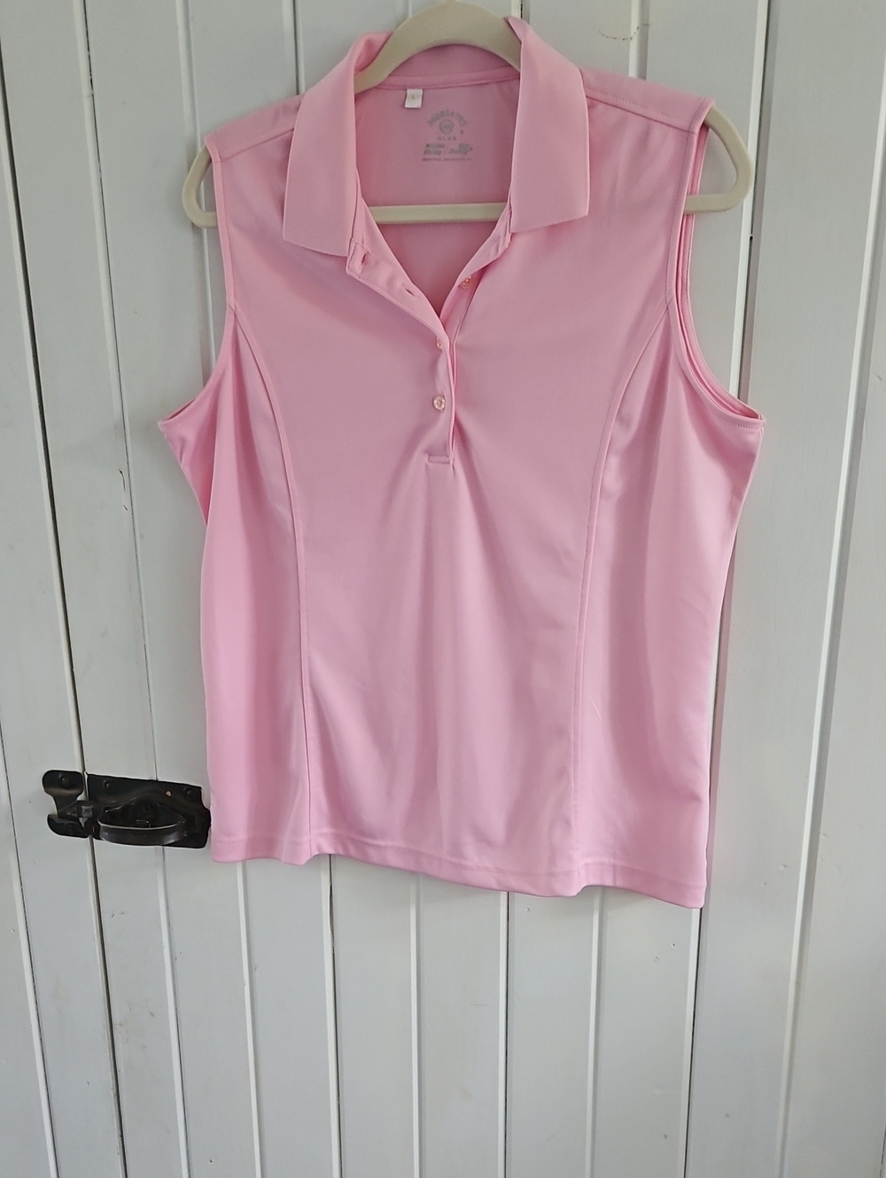 Montego Bay Club Sleeveless Polo Tank Top - Light Pink